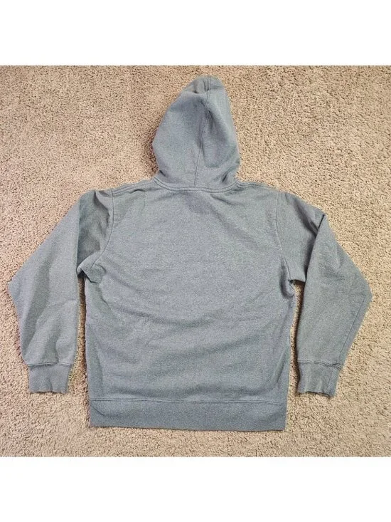 The North Face Mens Gray Pullover Hoodie Sweatshirt Size M Logo Fleece Cotton - Picture 2 of 14